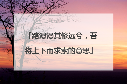路漫漫其修远兮，吾将上下而求索的意思