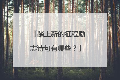 踏上新的征程励志诗句有哪些？