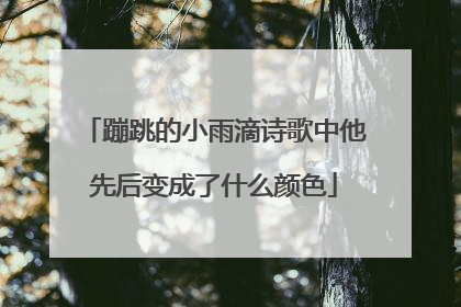 蹦跳的小雨滴诗歌中他先后变成了什么颜色