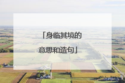 身临其境的意思和造句