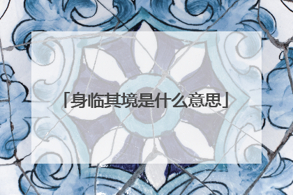 身临其境是什么意思