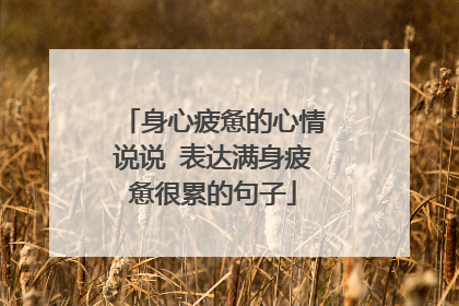 身心疲惫的心情说说 表达满身疲惫很累的句子