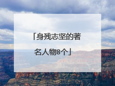 身残志坚的著名人物8个