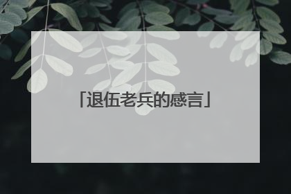 退伍老兵的感言