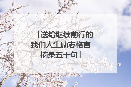 送给继续前行的我们人生励志格言摘录五十句