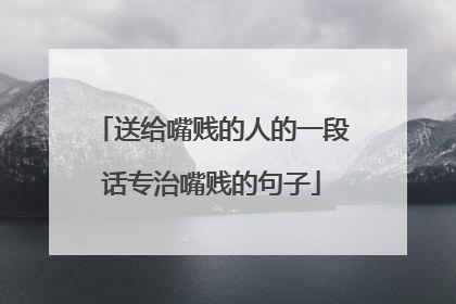 送给嘴贱的人的一段话专治嘴贱的句子