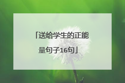 送给学生的正能量句子16句