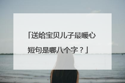 送给宝贝儿子最暖心短句是哪八个字？