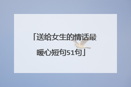 送给女生的情话最暖心短句51句