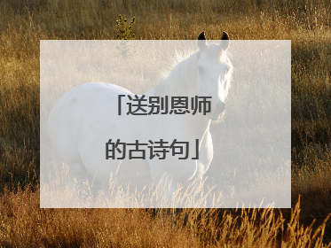 送别恩师的古诗句