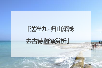 送崔九·归山深浅去古诗翻译赏析