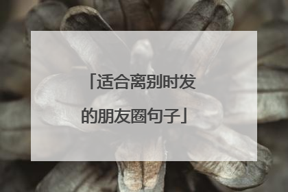 适合离别时发的朋友圈句子