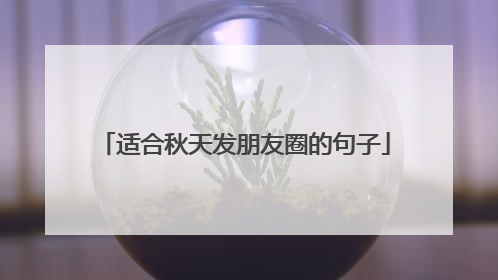 适合秋天发朋友圈的句子