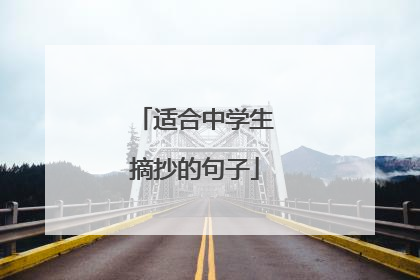 适合中学生摘抄的句子