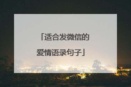 适合发微信的爱情语录句子