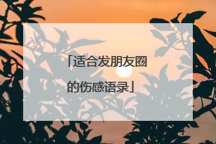 适合发朋友圈的伤感语录