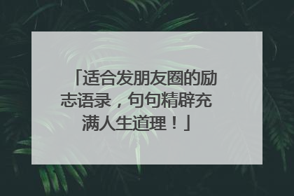 适合发朋友圈的励志语录，句句精辟充满人生道理！