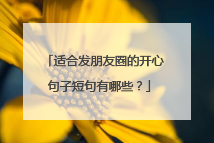 适合发朋友圈的开心句子短句有哪些？