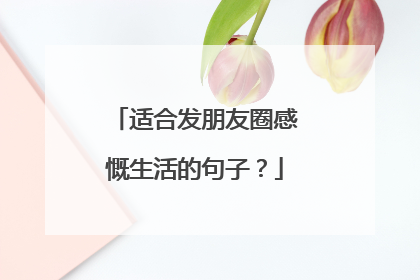 适合发朋友圈感慨生活的句子？