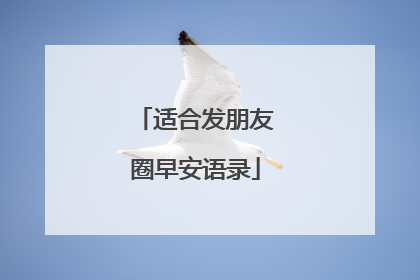 适合发朋友圈早安语录