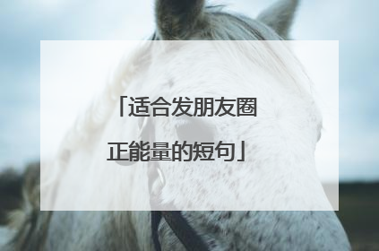 适合发朋友圈正能量的短句