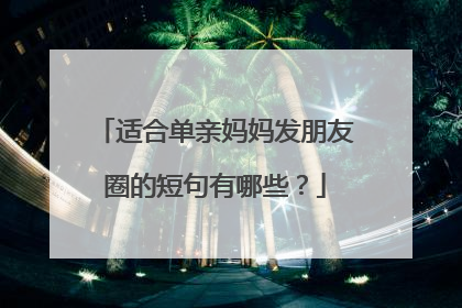 适合单亲妈妈发朋友圈的短句有哪些？