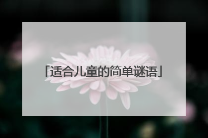 适合儿童的简单谜语