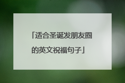 适合圣诞发朋友圈的英文祝福句子