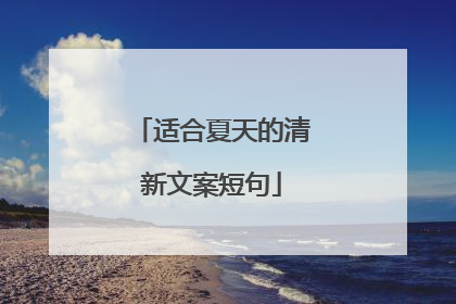 适合夏天的清新文案短句