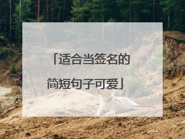 适合当签名的简短句子可爱