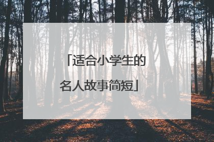 适合小学生的名人故事简短