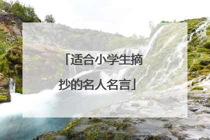 适合小学生摘抄的名人名言