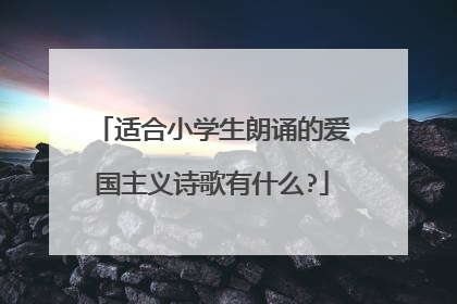 适合小学生朗诵的爱国主义诗歌有什么?