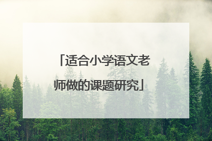 适合小学语文老师做的课题研究