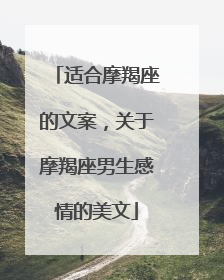 适合摩羯座的文案，关于摩羯座男生感情的美文