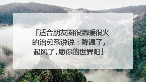 适合朋友圈很温暖很火的治愈系说说：降温了,起风了,愿你的世界阳