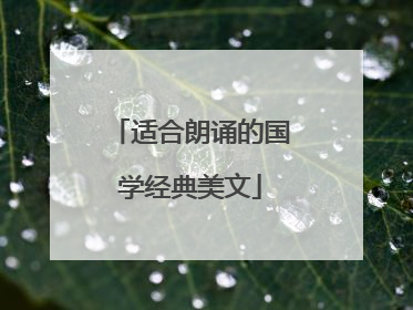 适合朗诵的国学经典美文