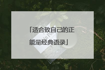 适合致自己的正能量经典语录