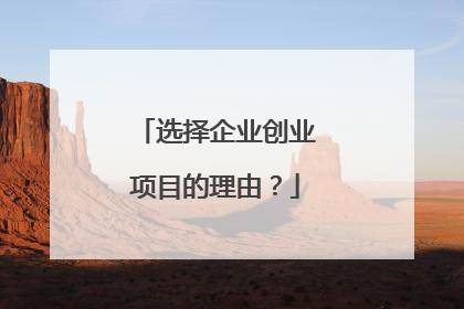 选择企业创业项目的理由？