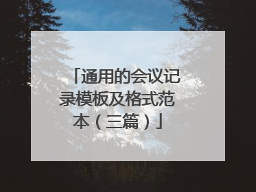 通用的会议记录模板及格式范本（三篇）