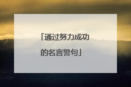 通过努力成功的名言警句