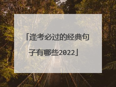 逢考必过的经典句子有哪些2022