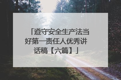 遵守安全生产法当好第一责任人优秀讲话稿【六篇】