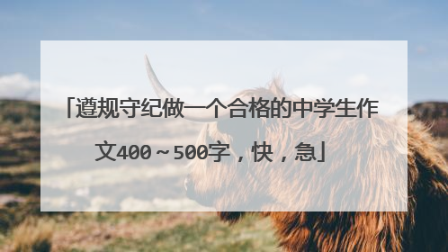 遵规守纪做一个合格的中学生作文400~500字,快,急