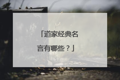 道家经典名言有哪些？