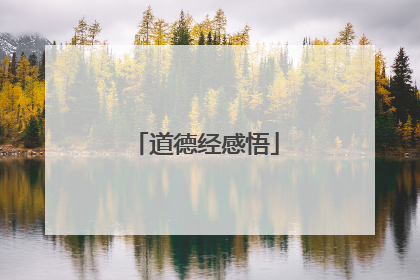 道德经感悟