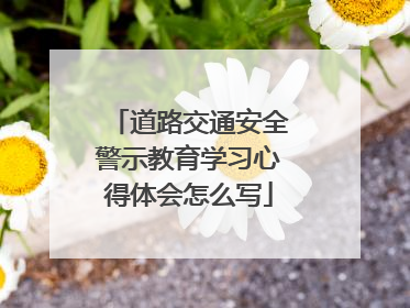 道路交通安全警示教育学习心得体会怎么写
