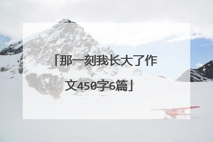 那一刻我长大了作文450字6篇