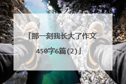 那一刻我长大了作文450字6篇(2)