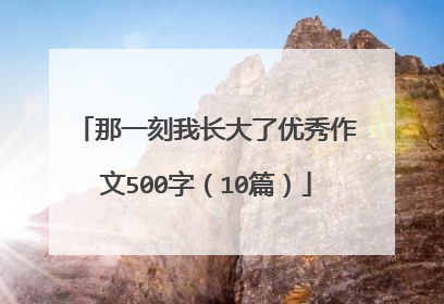 那一刻我长大了优秀作文500字（10篇）